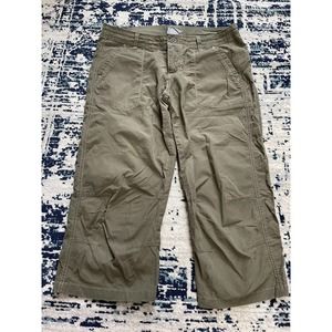 Kuhl Capri Pants Khaki Cropped Floral Accent Casual Size 8